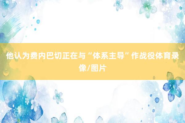 他认为费内巴切正在与“体系主导”作战役体育录像/图片
